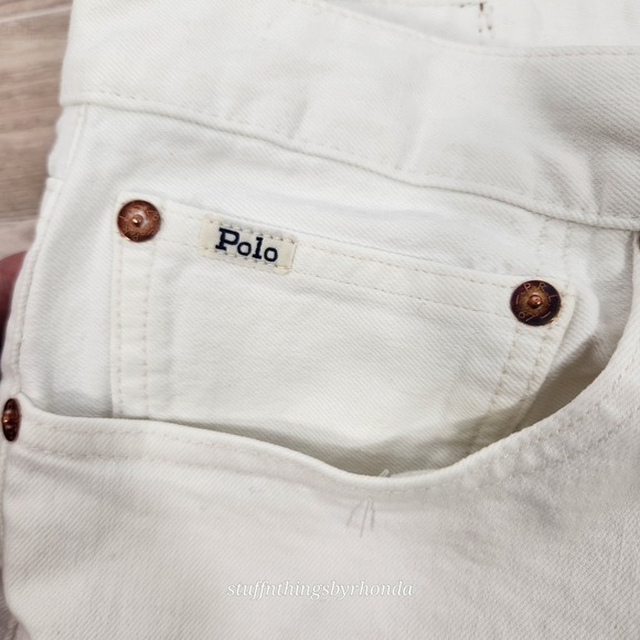 Polo Ralph Lauren Varick Slim Straight Stretch Denim Jeans White Mens 36x31 - Picture 8 of 13